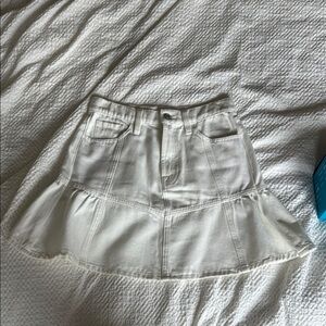 7 For All Mankind White Denim Mini Skirt